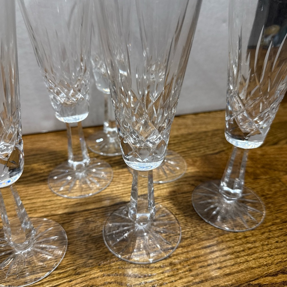 Wedgewood Elegant Crystal Champagne Flutes Irish